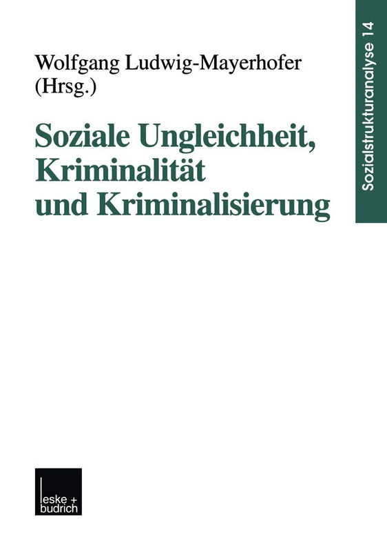 Soziale Ungleichheit, Kriminalität und Kriminalisierung: 14 (Sozialstrukturanalyse, 14)