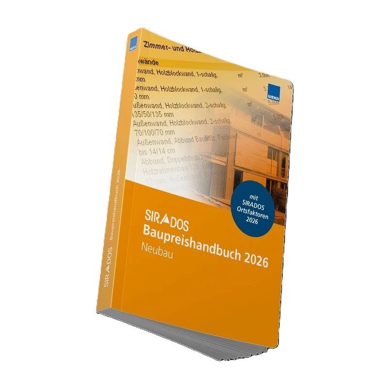 SIRADOS Baupreishandbuch Neubau 2026: Sicherheit und Kompetenz durch aktuelle marktrecherchierte Baupreise zum "Überall hin mitnehmen"! - Image 1