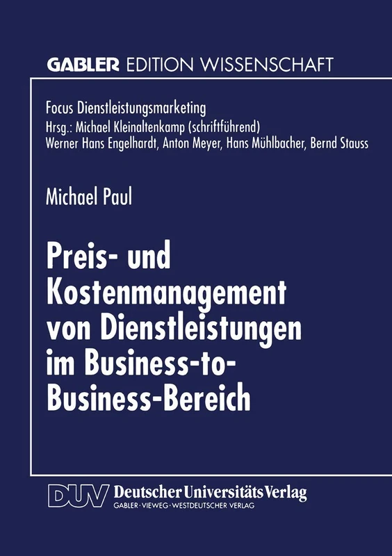 Preis- und Kostenmanagement von Dienstleistungen im Business-to-Business-Bereich (Fokus Dienstleistungsmarketing) - Image 1