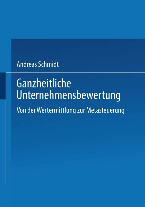 Ganzheitliche Unternehmensbewertung: Von der Wertermittlung zur Metasteuerung (Gabler Edition Wissenschaft)