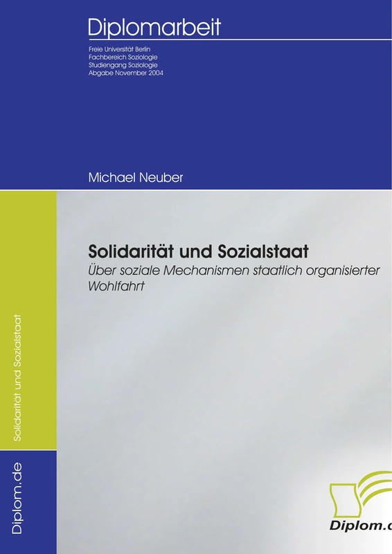 Solidarität und Sozialstaat: Über soziale Mechanismen staatlich organisierter Wohlfahrt - Image 1