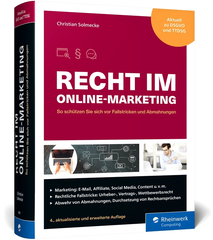 Recht im Online-Marketing: So schützen Sie sich vor Fallstricken und Abmahnungen in Social Media oder im Webshop. Aktuell zur EU-DSGVO. Aktualisierte 4. Auflage 2023 - Image 1