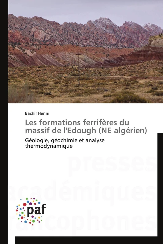 Les formations ferrifères du massif de l'Edough (NE algérien): Géologie, géochimie et analyse thermodynamique (Omn.Pres.Franc.)