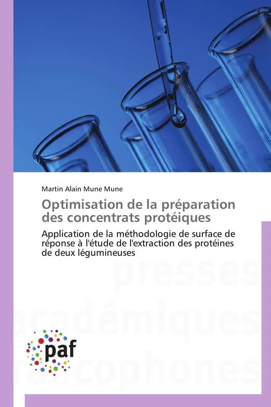 Optimisation de la préparation des concentrats protéiques: Application de la méthodologie de surface de réponse à l'étude de l'extraction des protéines de deux légumineuses (Omn.Pres.Franc.)