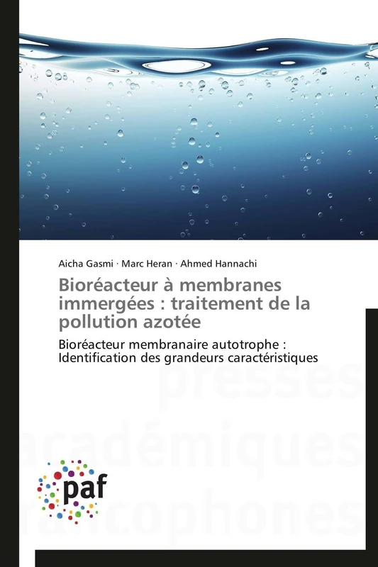 Bioréacteur à membranes immergées : traitement de la pollution azotée: Bioréacteur membranaire autotrophe : Identification des grandeurs caractéristiques (Omn.Pres.Franc.)