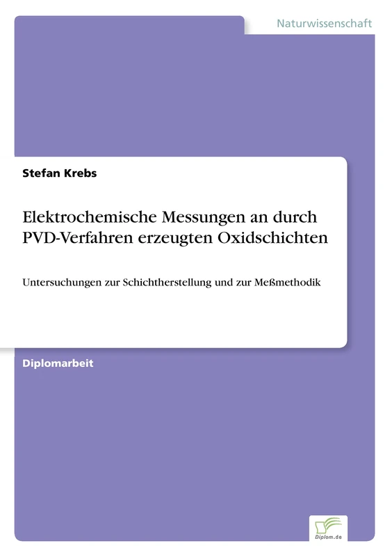 Elektrochemische Messungen an durch PVD-Verfahren erzeugten Oxidschichten: Untersuchungen zur Schichtherstellung und zur Meßmethodik - Image 1