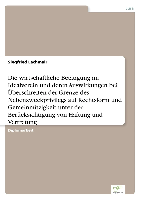 Die wirtschaftliche Betätigung im Idealverein und deren Auswirkungen bei Überschreiten der Grenze des Nebenzweckprivilegs auf Rechtsform und Gemeinnützigkeit […] - Image 1