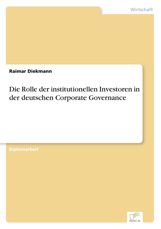 Die Rolle der institutionellen Investoren in der deutschen Corporate Governance - Image 1