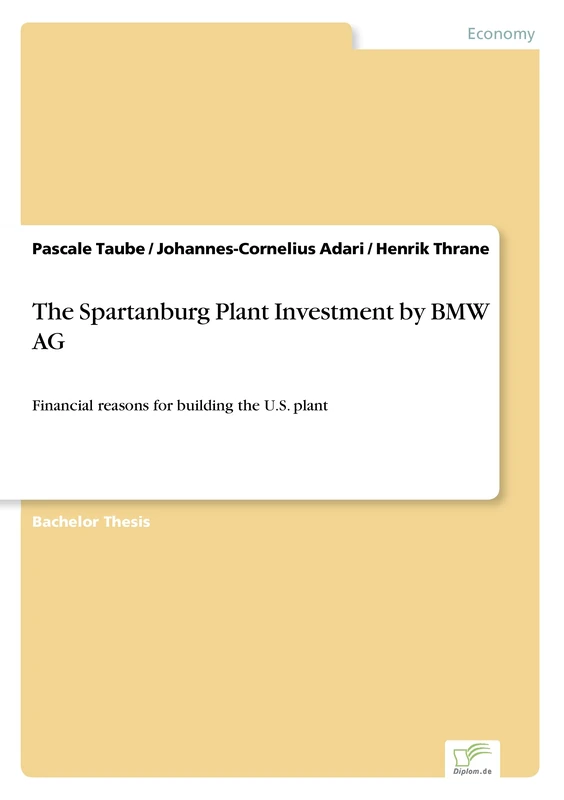 The Spartanburg Plant Investment by BMW AG: Financial reasons for building the U.S. plant