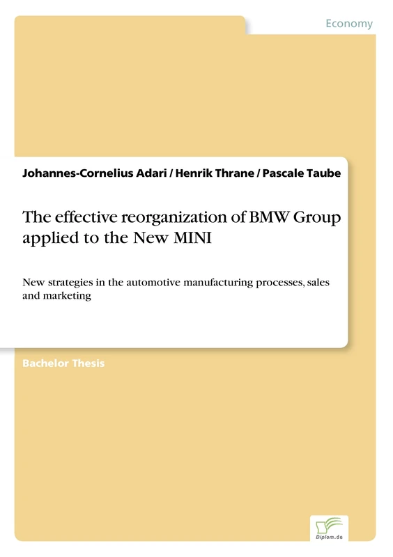 The effective reorganization of BMW Group applied to the New MINI: New strategies in the automotive manufacturing processes, sales and marketing