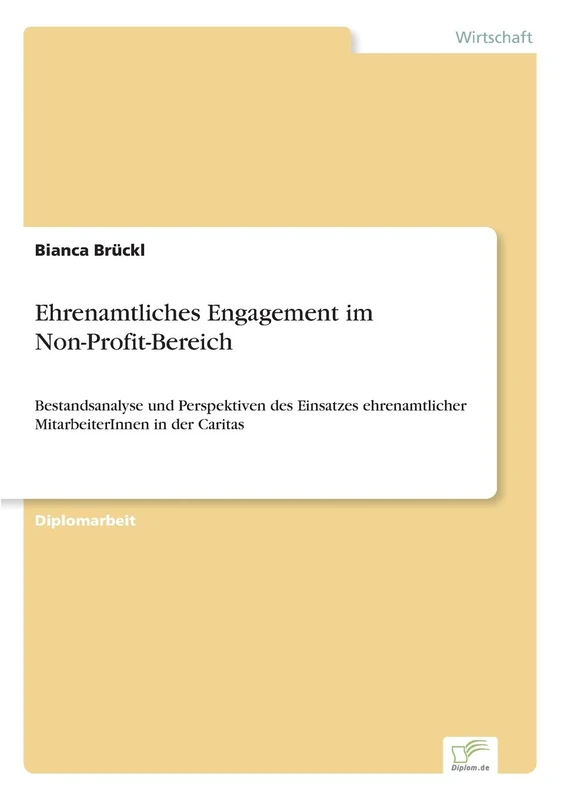 Ehrenamtliches Engagement im Non-Profit-Bereich: Bestandsanalyse und Perspektiven des Einsatzes ehrenamtlicher MitarbeiterInnen in der Caritas