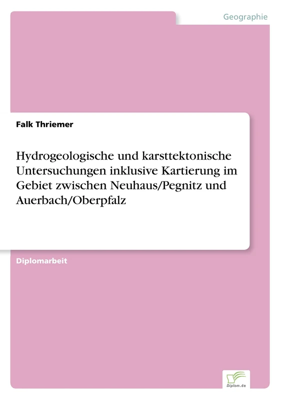 Hydrogeologische und karsttektonische Untersuchungen inklusive Kartierung im Gebiet zwischen Neuhaus/Pegnitz und Auerbach/Oberpfalz - Image 1
