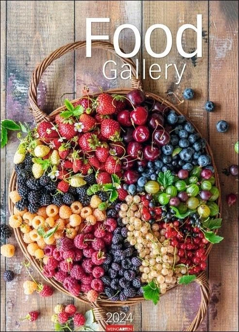 Food Gallery 2024. Großer Wandkalender mit 12 dekorativen Lifestyle-Fotos für die Küche. Food-Fotografie mit saisonalen Lebensmitteln. Kalender 2024. 49x68 cm Hochformat.