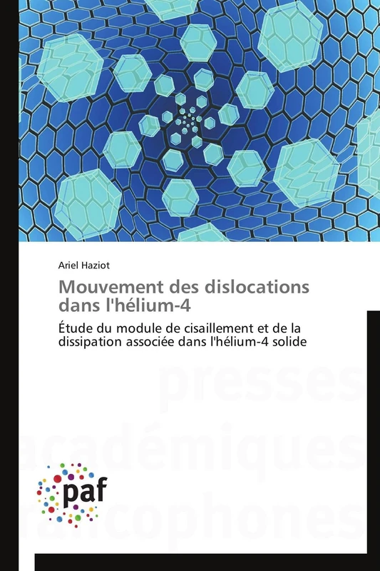 Mouvement des dislocations dans l'hélium-4: Étude du module de cisaillement et de la dissipation associée dans l'hélium-4 solide (Omn.Pres.Franc.) - Image 1