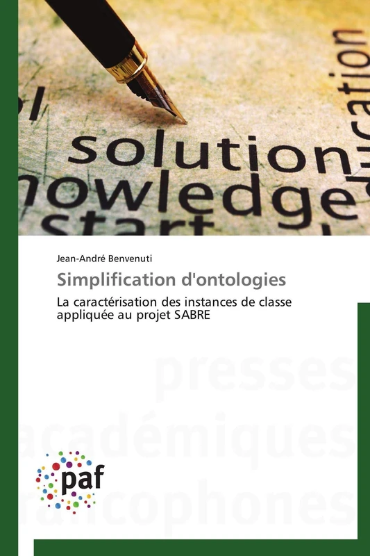 Simplification d'ontologies: La caractérisation des instances de classe appliquée au projet SABRE