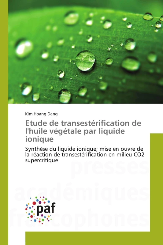 Etude de transestérification de l'huile végétale par liquide ionique: Synthèse du liquide ionique; mise en ouvre de la réaction de transestérification en milieu CO2 supercritique - Image 1