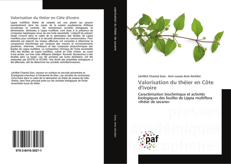 Valorisation du théier en Côte d'ivoire: Caractérisation biochimique et activités biologiques des feuilles de Lippia multiflora «théier de savane» - Image 1