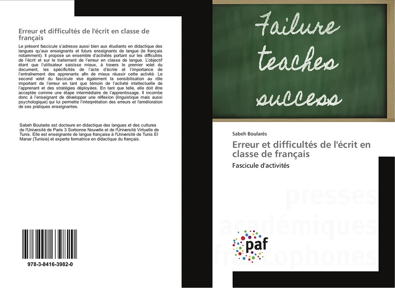 Erreur et difficultés de l'écrit en classe de français: Fascicule d'activités