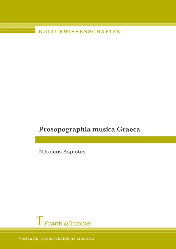 Prosopographia musica Graeca: Personenlexikon mit Daten zu 2350 (heidnischen) Musikern - Image 1