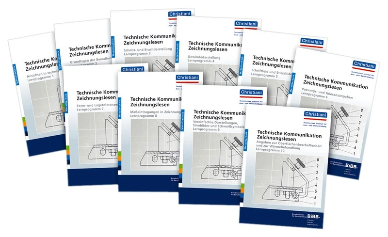 Technische Kommunikation. Zeichnungslesen. Paket Arbeitsblätter: Ansichten in techn. Zeichnungen, Grundlagen der Bemaßung, Schnitt u. ... und zur Wärmebehandlung