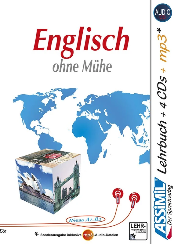 ASSiMiL Englisch ohne Mühe - Audio-Plus-Sprachkurs - Niveau A1-B2: Selbstlernkurs in deutscher Sprache, Lehrbuch + 4 Audio-CDs + 1 MP3-CD