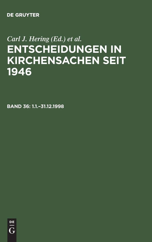 Entscheidungen in Kirchensachen seit 1946, Band 36, 1.1.-31.12.1998 - Image 1
