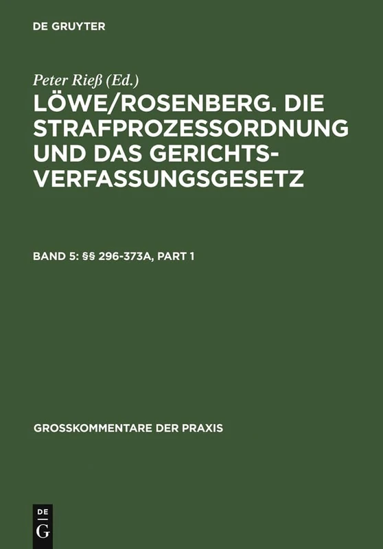 §§ 296-373a: 1090 (Großkommentare Der Praxis)