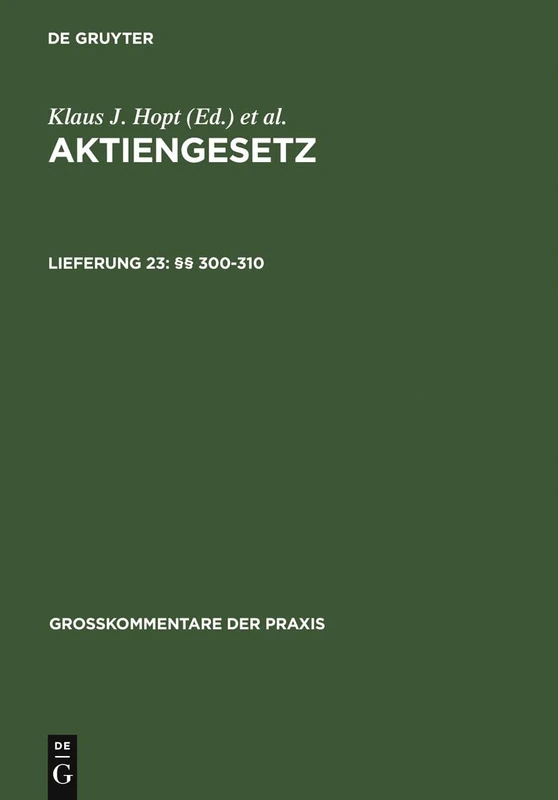 §§ 300-310 (Großkommentare Der Praxis)