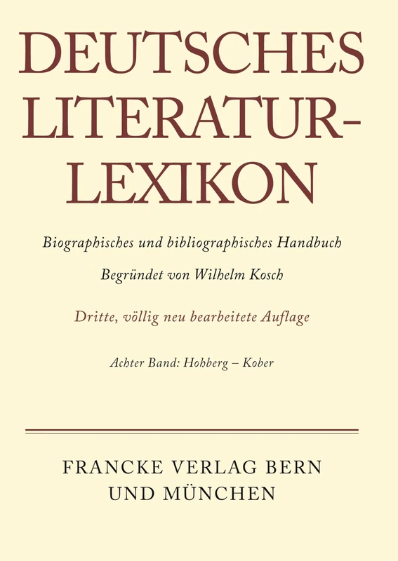 Deutsches Literatur-Lexikon, Band 8, Hohberg- Kober