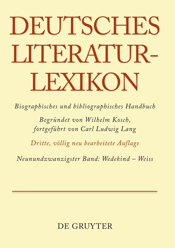 Wedekind - Weiss: Biographisches und bibliographisches Handbuch