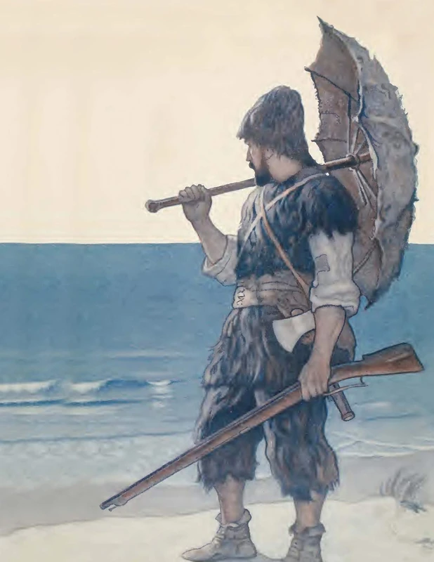 Robinson Crusoe: The original edition of 1920 with color - Image 1