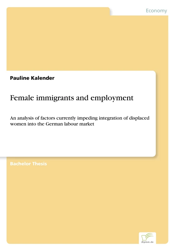 Female immigrants and employment: An analysis of factors currently impeding integration of displaced women into the German labour market
