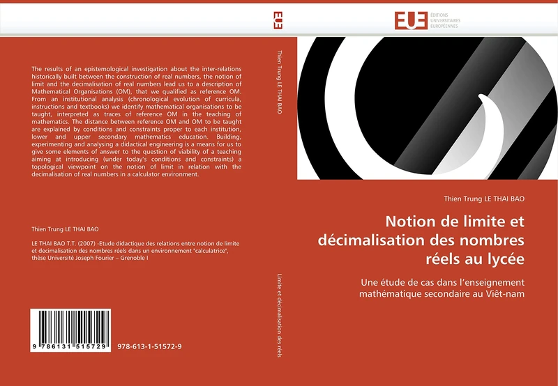 Notion de limite et décimalisation des nombres réels au lycée: Une étude de cas dans l''enseignement mathématique secondaire au Viêt-nam - Image 1