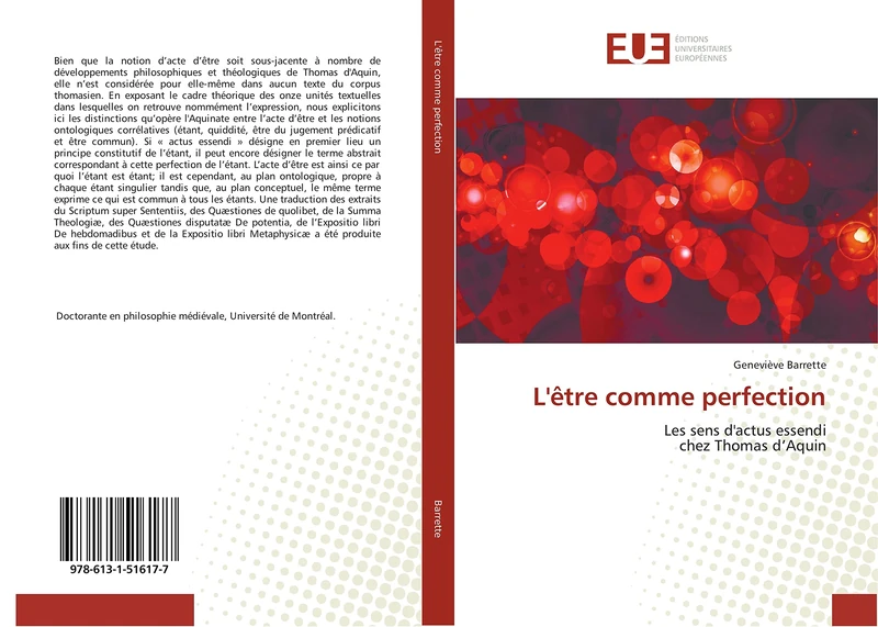 L'être comme perfection: Les sens d'actus essendi chez Thomas d’Aquin (Omn.Univ.Europ.)