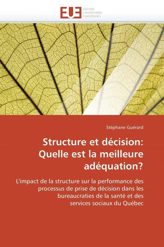 Structure et décision: Quelle est la meilleure adéquation?: L'impact de la structure sur la performance des processus de prise de décision dans les ... services sociaux du Québec (Omn.Univ.Europ.)
