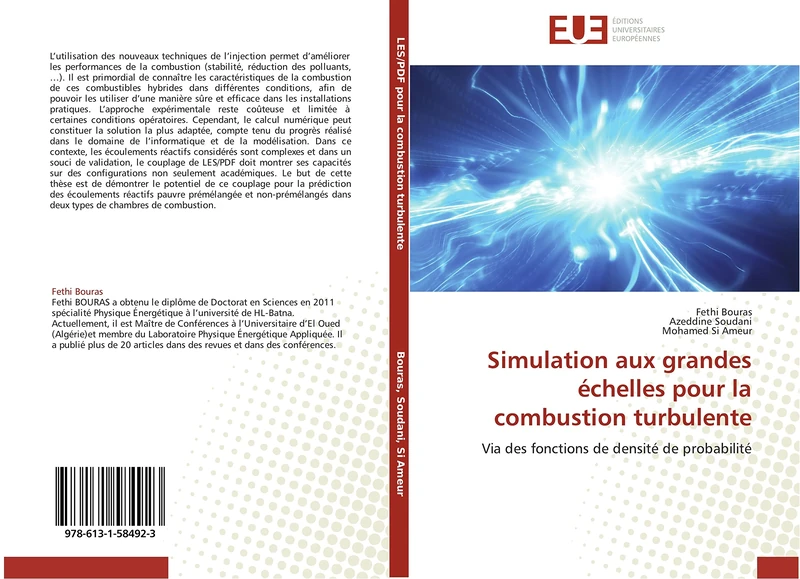 Simulation aux grandes échelles pour la combustion turbulente: Via des fonctions de densité de probabilité (Omn.Univ.Europ.) - Image 1