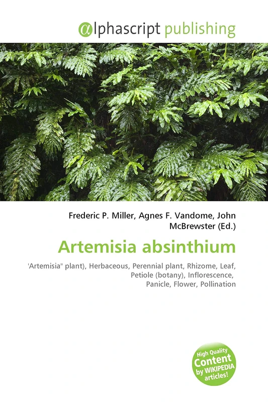 Artemisia absinthium: 'Artemisia'' plant), Herbaceous, Perennial plant, Rhizome, Leaf, Petiole (botany), Inflorescence, Panicle, Flower, Pollination - Image 1