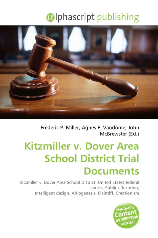 Kitzmiller v. Dover Area School District Trial Documents: Kitzmiller v. Dover Area School District, United States federal courts, Public education, ... design, Abiogenesis, Plaintiff, Creationism - Image 1
