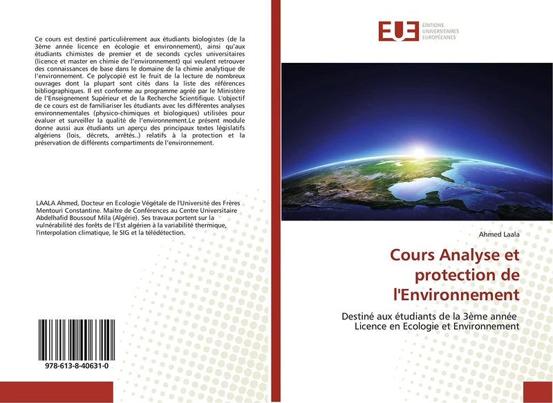 Cours Analyse et protection de l'environnement: Destine auxetudiantsde la 3Eme annee Licence en ecologieet environnement