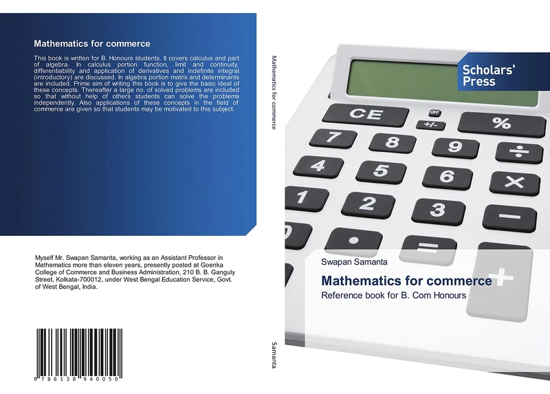 Mathematics for commerce: Reference book for B. Com Honours