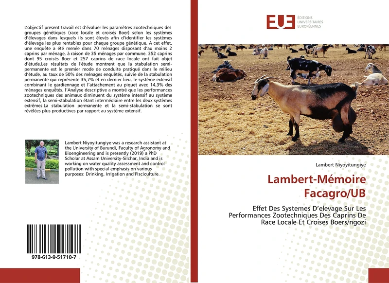 Lambert-Mémoire Facagro/UB: Effet Des Systemes D’elevage Sur Les Performances Zootechniques Des Caprins De Race Locale Et Croises Boers/ngozi