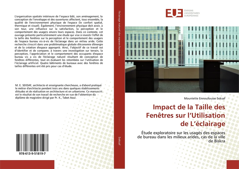 Impact de la Taille des Fenêtres sur l’Utilisation de L’éclairage: Étude exploratoire sur les usagés des espaces de bureau dans les milieux arides, cas de la ville de Biskra - Image 1