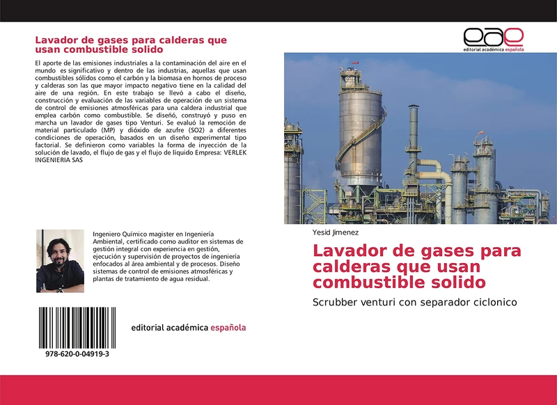 Lavador de gases para calderas que usan combustible sólido: Scrubber venturi con separador ciclónico