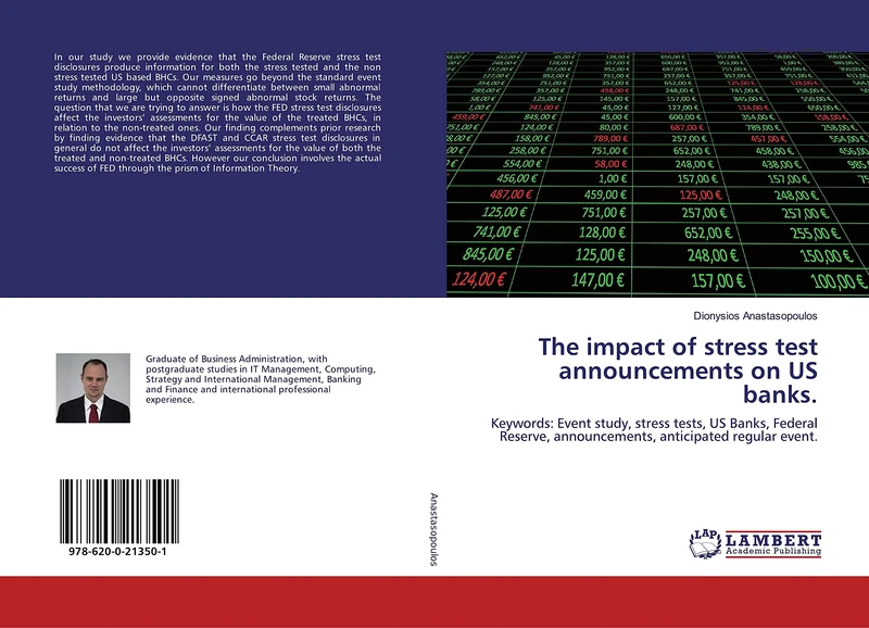 The impact of stress test announcements on US banks.: Keywords: Event study, stress tests, US Banks, Federal Reserve, announcements, anticipated regular event. - Image 1