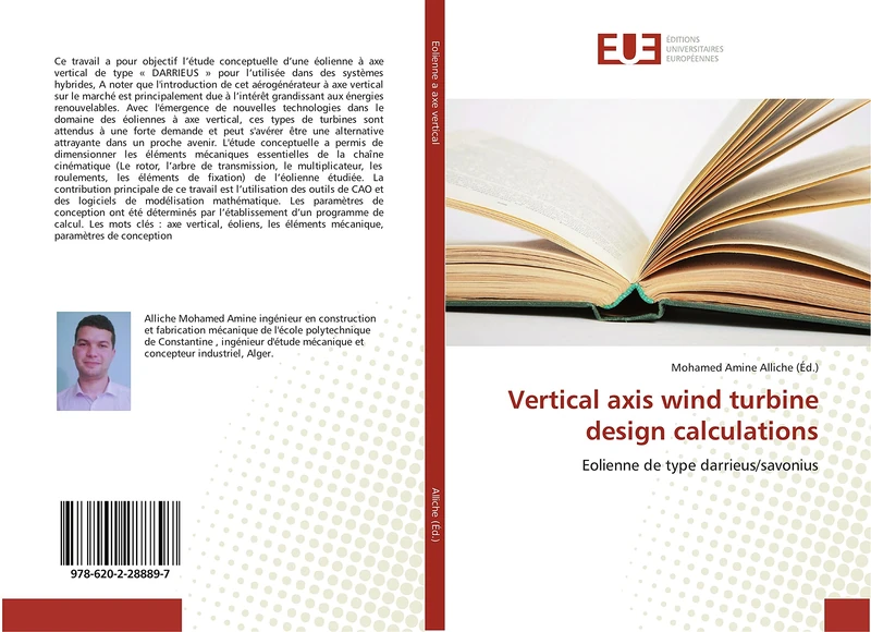 Vertical axis wind turbine design calculations: Eolienne de type darrieus/savonius