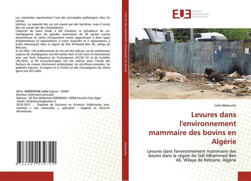 Levures dans l'environnement mammaire des bovins en Algérie: Levures dans l'environnement mammaire des bovins dans la région de Sidi Mhammed Ben Ali, Wilaya de Relizane, Algérie - Image 1