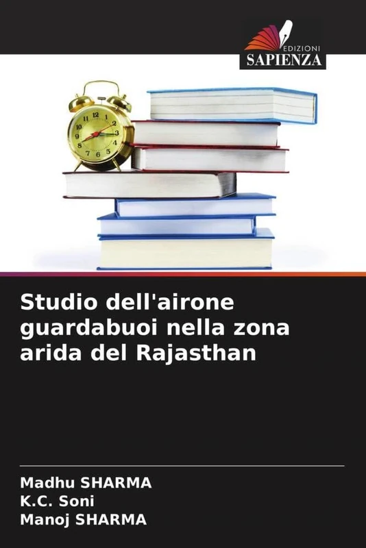 Studio dell'airone guardabuoi nella zona arida del Rajasthan