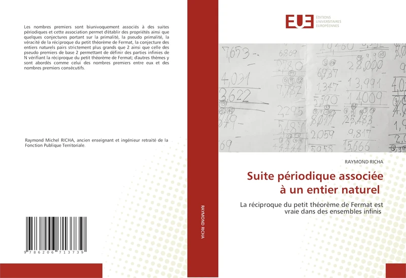 Suite périodique associée à un entier naturel: La réciproque du petit théorème de Fermat est vraie dans des ensembles infinis - Image 1