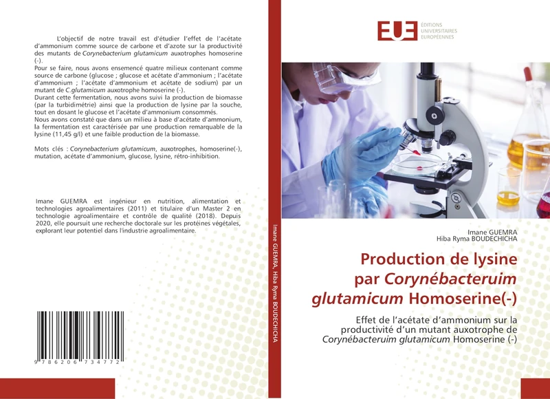 Production de lysine par Corynébacteruim glutamicum Homoserine(-): Effet de l’acétate d’ammonium sur la productivité d’un mutant auxotrophe de Corynébacteruim glutamicum Homoserine (-)