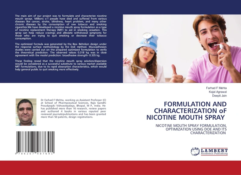 FORMULATION AND CHARACTERIZATION oF NICOTINE MOUTH SPRAY: NICOTINE MOUTH SPRAY FORMULATION, OPTIMIZATION USING DOE AND ITS CHARACTERIZATION - Image 1